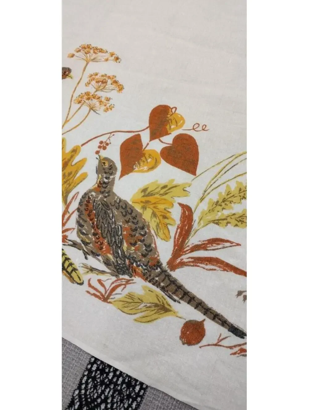 Virginia Zito 40s 50s Birds Large Tablecloth 48 x 48 inches RARE MUSEUM WORTHY